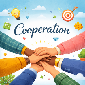 اكتب مقالا عن التعاون Cooperation بالانجليزية مع الترجمة