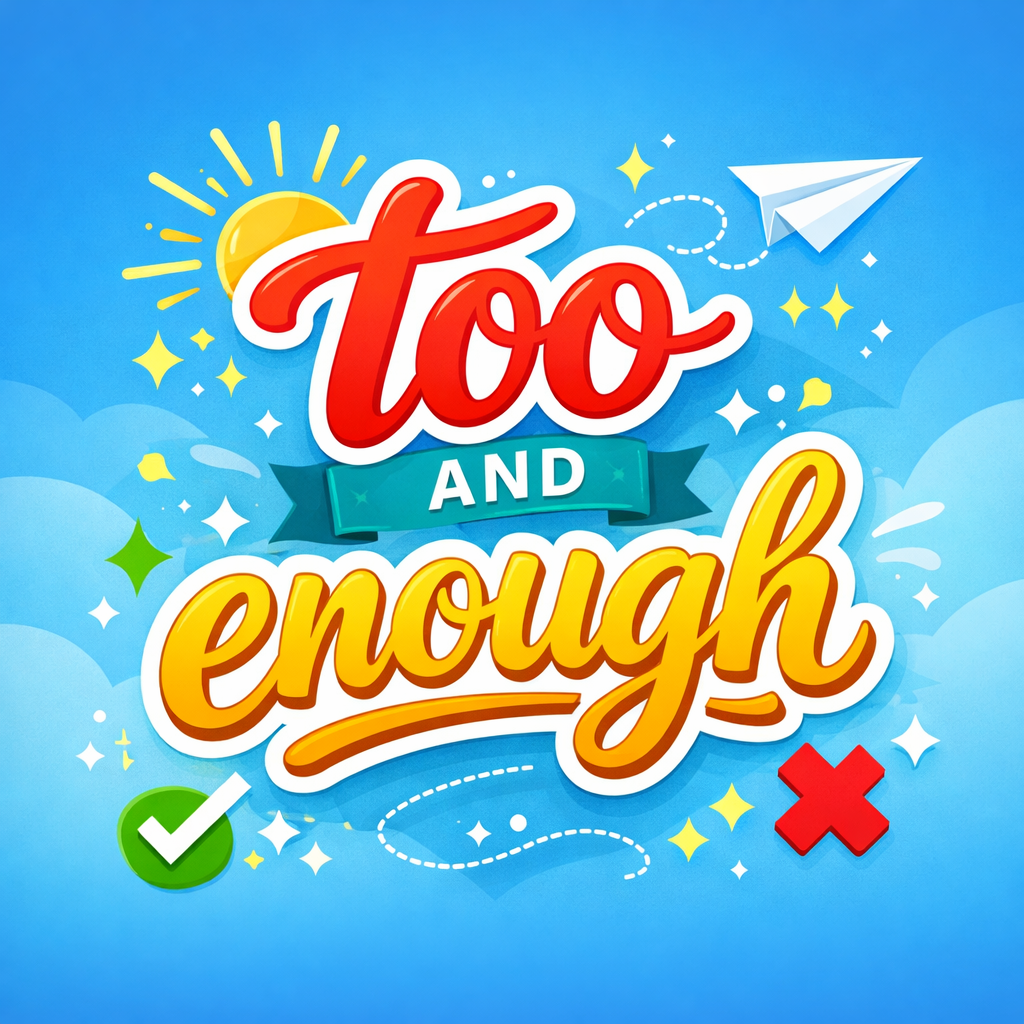 امثله على قاعدة too and enough