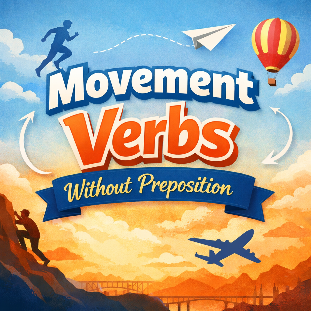 تعرف على movement verbs without preposition بالانجليزية مع الأمثلة