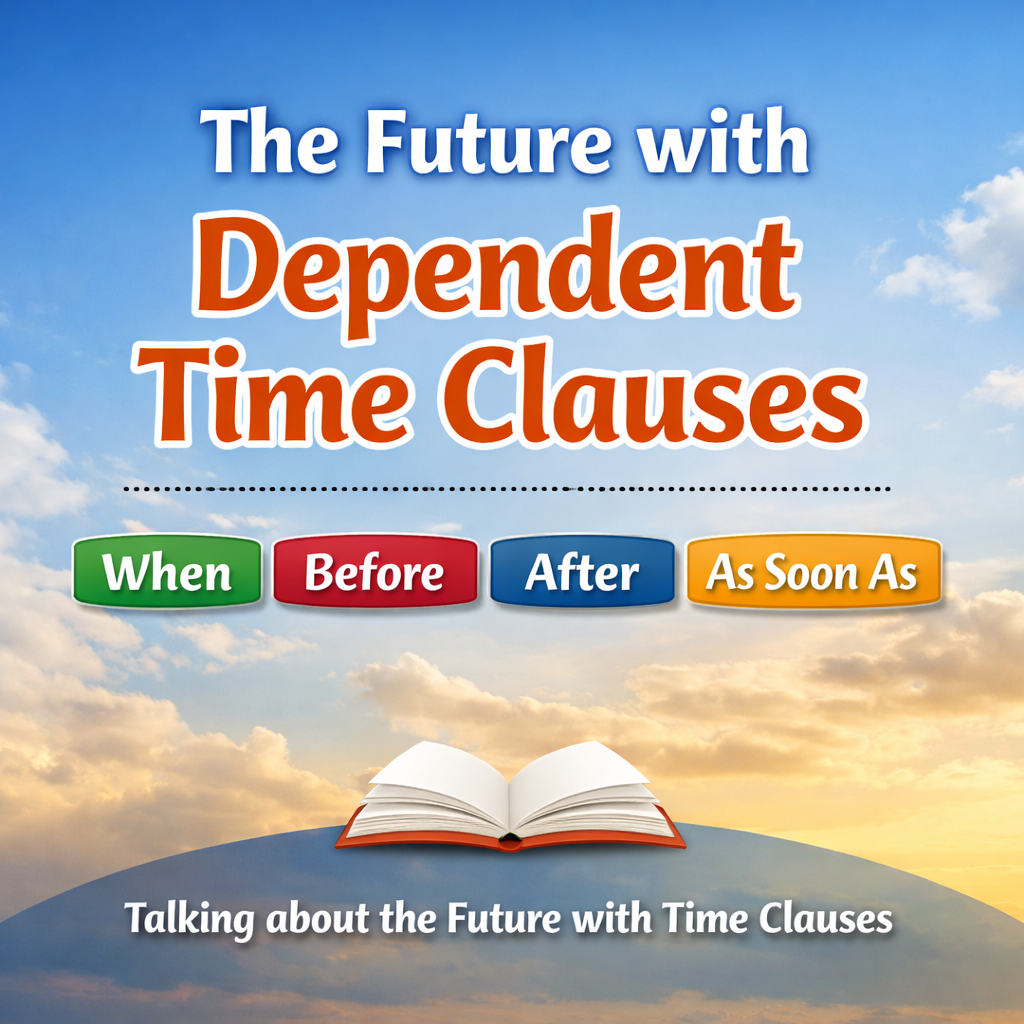 امثله على قاعدة the future with dependent time clauses